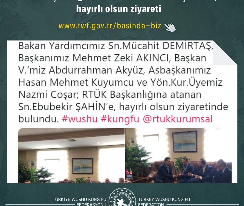RTÜK Başkanlığına atanan Sn.Ebubekir ŞAHİN’e, hayırlı olsun ziyareti
