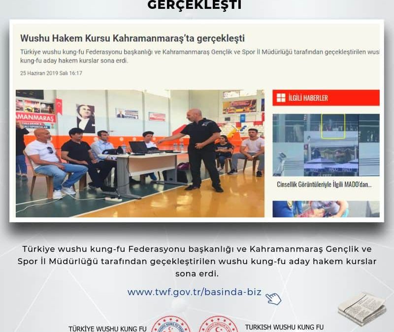Wushu Hakem Kursu Kahramanmaraş’ta gerçekleşti