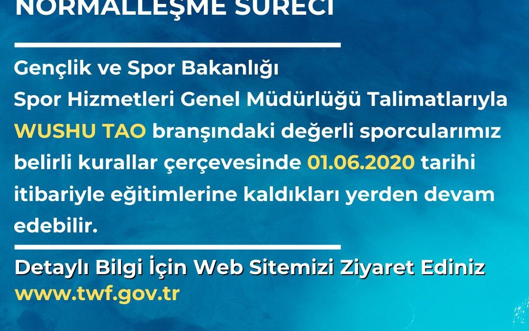 Duyuru: Normalleşme Süreci / 01 Haziran 2020