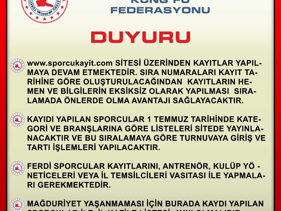 ?Önemli Duyuru / Türkiye Wushu Şampiyonası 2021