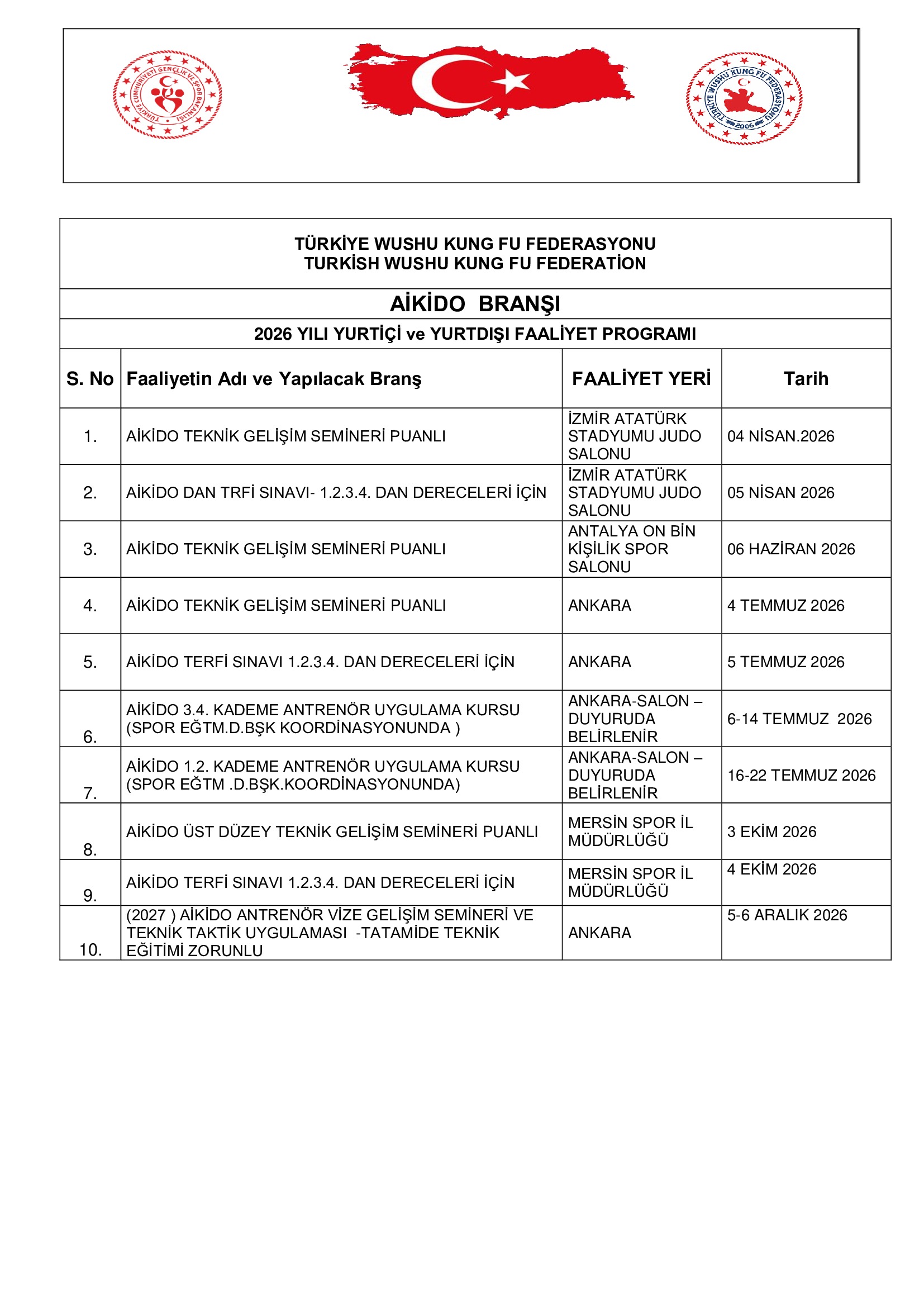 TWKF-AİKİDO-2026-FAALİYET-PROGRAMI